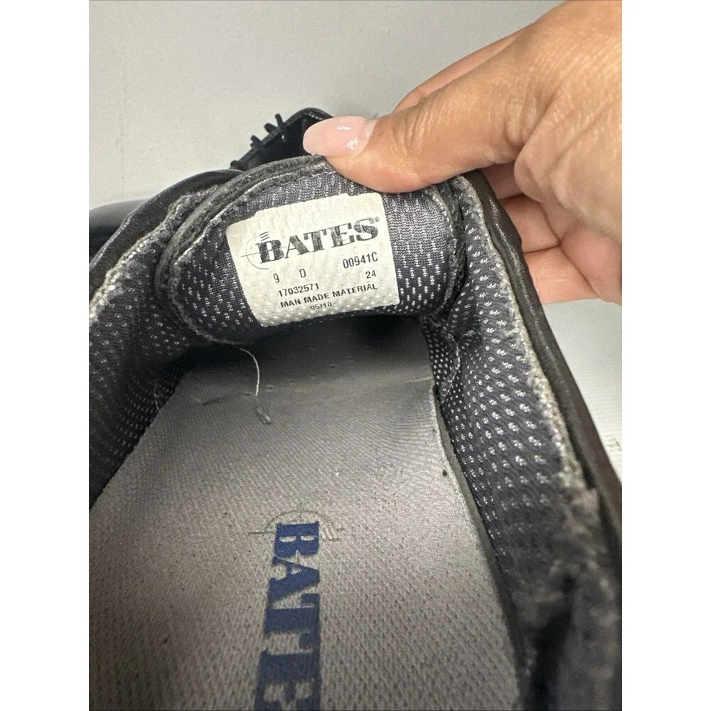Bates High Gloss Black Oxford Mens Size 9D Military Police Dress Shoes 00941C